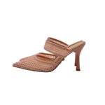 Slingback Twentyfourhaitch in Tessuto Traforato E Pelle Rosa Cipria Tacco 10 cm art. Dianis Cipria - immagine 4