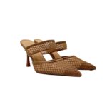 Slingback Twentyfourhaitch in Tessuto Traforato E Pelle Beige Sabbia Tacco 10 cm art. Dianis Sabbia - immagine 2