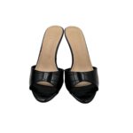 Sabot Twentyfourhaitch in Pelle Effetto Coccodrillo 10 cm art. Brandinchi Nero - immagine 3