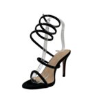 Sandalo Gioiello Twentyfourhaitch in Raso e Strass Neri Tacco 10 cm art. Zeja Nero - immagine 3