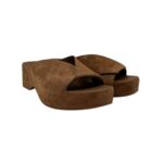 Del Carlo Sabot Sandale aus walnussbraunem Wildleder, 5 cm Absatz, Artikel 11729 Horus Softy Walnut - Abbildung 2