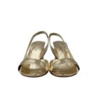 Sandalo Del Carlo in Pelle Laminata Oro Tacco 8 cm art. 12128 Metis Lab Lamè Pirite - immagine 3