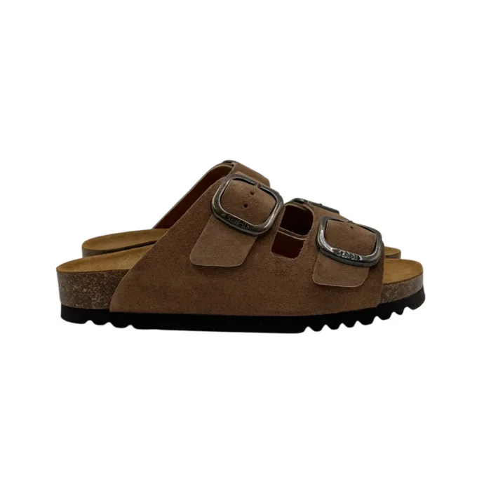 Sandalo Mules Scholl in Camoscio Taupe 3,5 cm art. Noelle F00734 1062, foto 1 di 3
