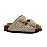 Sandalo Mules Scholl in Cotone Macramè Avorio 3,5 cm art. Noelle F00905 1171