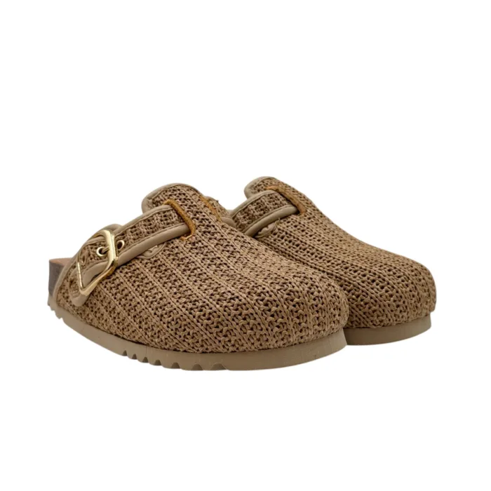 Sandalo Sabot Scholl in Canapa Intrecciata Beige 3,5 cm art. Fae F00711 1002, foto 2 di 5