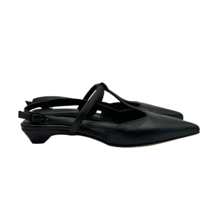 Ballerina slingback Pomme D'or in Pelle Nera con Cinturino Regolabile Tacco 3 cm Art. 2301 Glove Nero