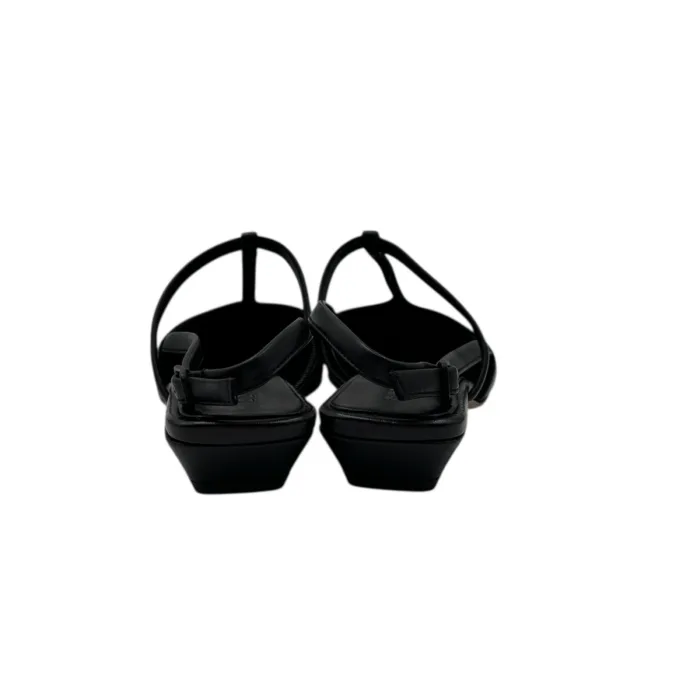 Ballerina slingback Pomme D'or in Pelle Nera con Cinturino Regolabile Tacco 3 cm Art. 2301 Glove Nero, foto 4 di 5