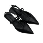 Ballerina slingback Pomme D'or in Pelle Nera con Cinturino Regolabile Tacco 3 cm Art. 2301 Glove Nero - immagine 5