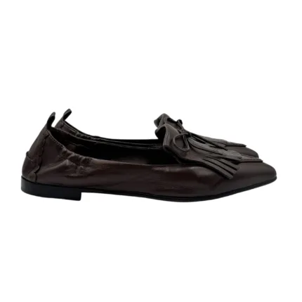 Ballerina Pomme D'or in Pelle Marrone con Frange Art. 1215 Glove Espresso