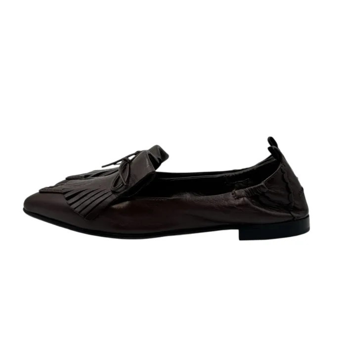 Ballerina Pomme D'or in Pelle Marrone con Frange Art. 1215 Glove Espresso, foto 4 di 5