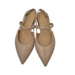 Ballerina slingback Pomme D'or in Pelle Tortora Chiaro con Cinturino Regolabile e Fascia Intrecciata Art. 1204 Glove Sand - immagine 5