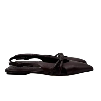 Ballerina slingback Pomme D'or in Pelle Bordeaux con Cinturino Regolabile e Fascia Intrecciata Art. 1267 Glove Bordeaux