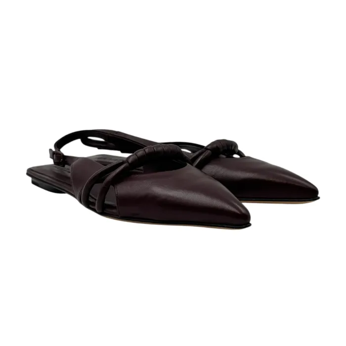 Ballerina slingback Pomme D'or in Pelle Bordeaux con Cinturino Regolabile e Fascia Intrecciata Art. 1267 Glove Bordeaux, foto 2 di 5