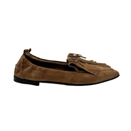 Ballerina Pomme D'or in Camoscio Tortora con Frange Art. 1215 Camoscio Toffee