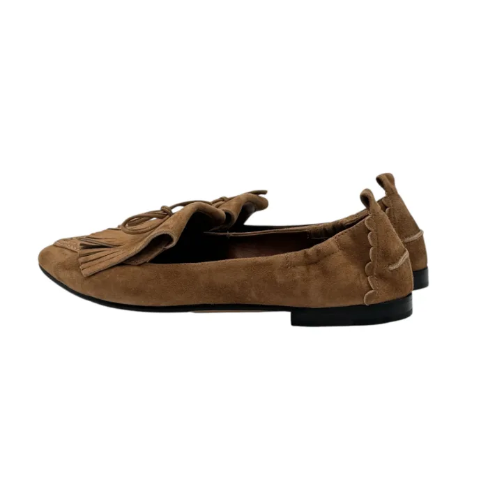 Ballerina Pomme D'or in Camoscio Tortora con Frange Art. 1215 Camoscio Toffee, foto 3 di 4