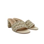 Sabot Mules Pasquini In Rafia Bianco Avorio e Strass , Tacco 6 cm art. 3042 T60 Avorio - immagine 2