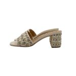 Sabot Mules Pasquini In Rafia Bianco Avorio e Strass , Tacco 6 cm art. 3042 T60 Avorio - immagine 3
