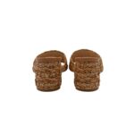 Sabot Mules Pasquini In Rafia Cuoio e Strass , Tacco 6 cm art. 3042 T60 Corteccia - immagine 4