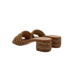 Sabot Mules Pasquini In Rafia Cuoio e Strass, Tacco 4 cm art. 3042 T40 Corteccia - immagine 3