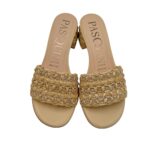 Sabot Mules Pasquini In Rafia Beige e Strass, Tacco 4 cm art. 3042 T40 Deserto - immagine 2