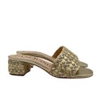Sabot Mules Pasquini In Rafia Platino e Strass, Tacco 4 cm art. 3042 T40 Platino