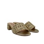 Sabot Mules Pasquini In Rafia Platino e Strass, Tacco 4 cm art. 3042 T40 Platino - immagine 2