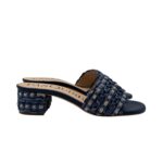 Sabot Mules Pasquini In Rafia Blu e Strass, Tacco 4 cm art. 3042 T40 Blu