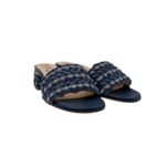 Sabot Mules Pasquini In Rafia Blu e Strass, Tacco 4 cm art. 3042 T40 Blu - immagine 2