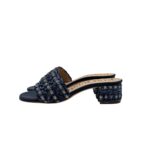 Sabot Mules Pasquini In Rafia Blu e Strass, Tacco 4 cm art. 3042 T40 Blu - immagine 3