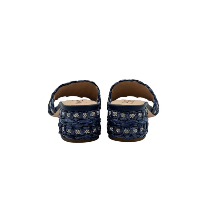 Sabot Mules Pasquini In Rafia Blu e Strass, Tacco 4 cm art. 3042 T40 Blu, foto 4 di 4