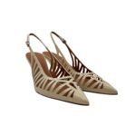 Slingback Lella Baldi in Pelle Lucida Avorio H 7 cm art. L122 - immagine 2