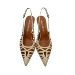 Slingback Lella Baldi in Pelle Lucida Avorio H 7 cm art. L122 - immagine 3