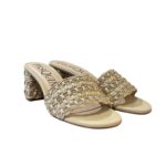 Sabot Mules Pasquini In Rafia Beige e Strass , Tacco 6 cm art. 3042 T60 Deserto - immagine 2