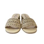 Sabot Mules Pasquini In Rafia Beige e Strass , Tacco 6 cm art. 3042 T60 Deserto - immagine 3