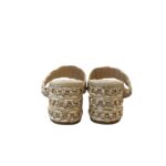 Sabot Mules Pasquini In Rafia Beige e Strass , Tacco 6 cm art. 3042 T60 Deserto - immagine 5