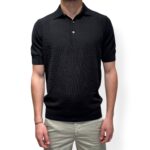 Polo in Cotone Tramato con Treccine Filippo De Laurentiis Nero art. PL1MC CR14T 990