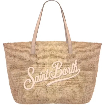 Borsa a Spalla Grande Mc2 Saint Barth in Rafia Beige art. Raffia City 1110 Emb