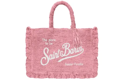 Borsa a Mano Media Mc2 Saint Barth Rosa art. Raffia Volant Mid 21 Emb