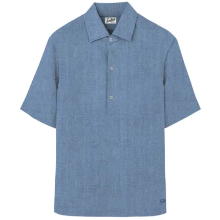 Polo in Denim Con Bottoni Uomo Mc2 Saint Barth Azzurro art. Raphael Polo Chambray Denim Light