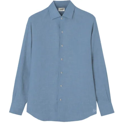 Camicia in Lino  Mc2 Saint Barth Azzurra art. Raphael Linen 33 Dusty Blue