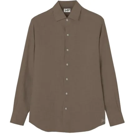 Camicia In Lino Uomo Mc2 Saint Barth Tortora art. Raphael Linen Vintage 13