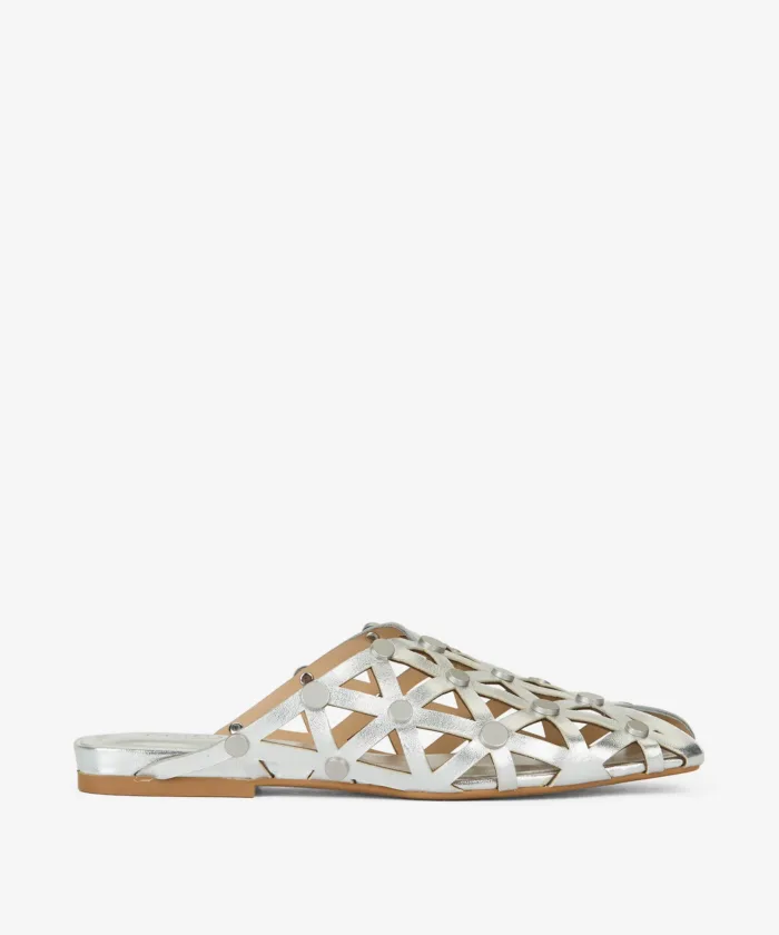 Sandalo Sabot Ash in Pelle Argento h 2cm art. Ash Bone Silver, foto 1 di 3