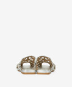 Sandalo Sabot Ash in Pelle Argento h 2cm art. Ash Bone Silver - immagine 3