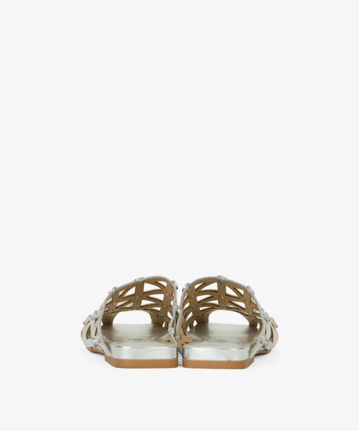 Sandalo Sabot Ash in Pelle Argento h 2cm art. Ash Bone Silver, foto 3 di 3