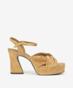 Sandalo Ash in Camoscio Beige h 10,5 Plateau 3,5 cm art. Ash Opus Moka Mou