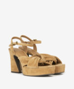 Sandalo Ash in Camoscio Beige h 10,5 Plateau 3,5 cm art. Ash Opus Moka Mou - immagine 2
