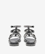 Sandalo Alla Schiava Ash in Pelle Nera con Borchie Argento h 2 cm art. Ash Play Black Antic Silver Studs - immagine 3