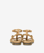 Sandalo Alla Schiava Ash in Camoscio Beige con Borchie h 2 cm art. Ash Precious Moka Mou Antic Brass Studs - immagine 2