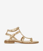 Sandalo Alla Schiava Ash in Pelle Oro con Borchie h 2 cm art. Ash Precious Mekong Ariel Gold Studs