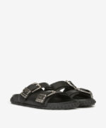 Sandalo Doppia Fascia Ash in Pelle Nera con Fibbia h 2,5 cm art. Ash Twister Black - immagine 2